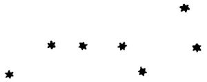 Drawing of the constellation Ursa Major, the Great Bear; also called the Plough or Big Dipper (among other names)