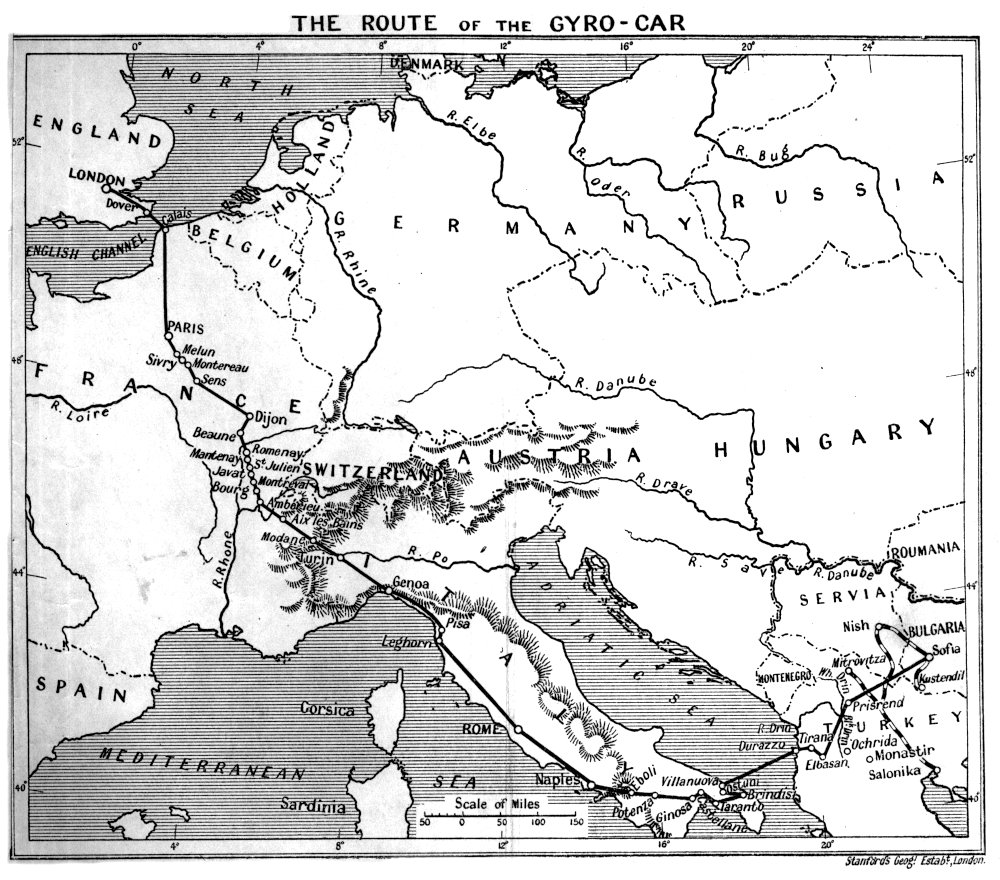 THE ROUTE OF THE GYRO-CAR