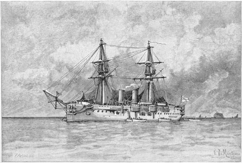 War-ship at sea