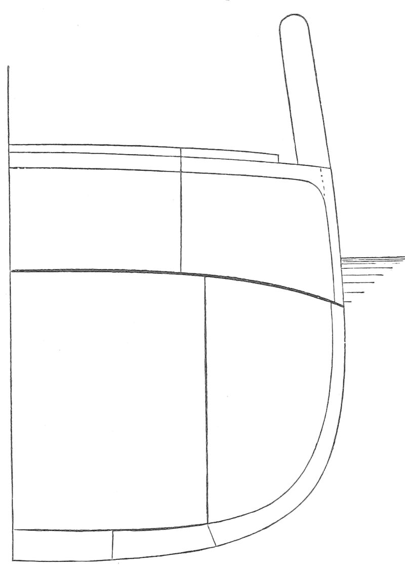 Drawing showing the side armor and decks