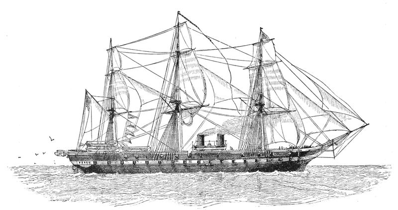 War-ship at sea