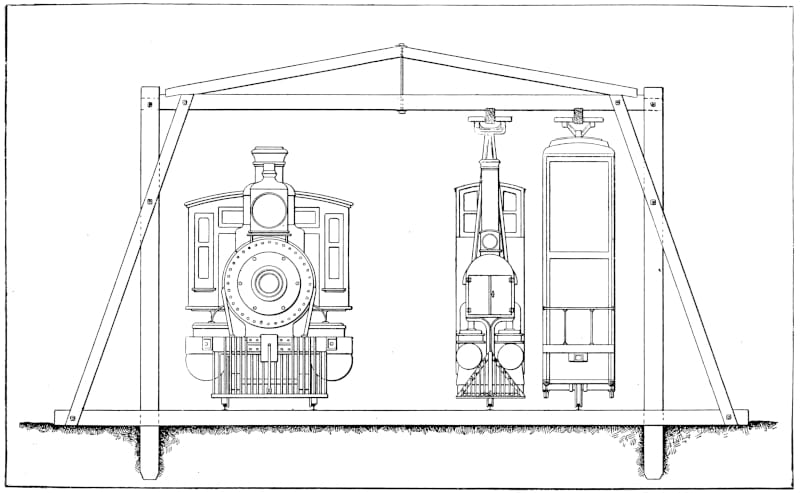 A train engine beside electric bicycle car.