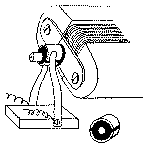 DIAGRAM OF SHAFT, SPLIT RING AND 'BRUSHES.'