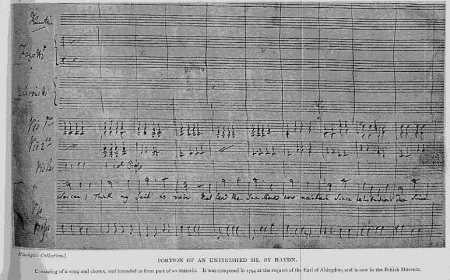 Portion of an unfinished MS by Haydn