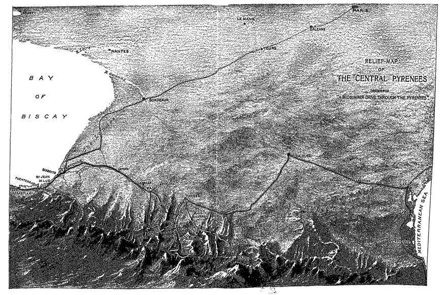 RELIEF MAP OF THE CENTRAL PYRENEES