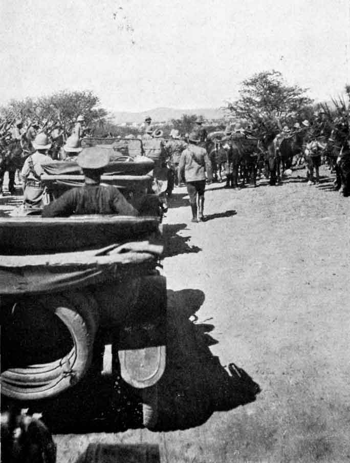 At the Gate of Windhuk. Headquarters Staff Motors awaiting entry