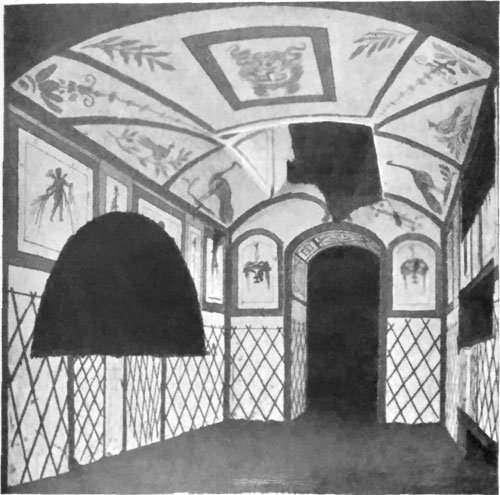 FIG. 17.—CHAMBER IN CATACOMBS, SHOWING WALL
DECORATION.