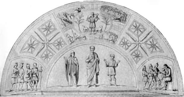 FIG. 18.—CATACOMB FRESCO. CRYPT OF S. CECILIA. THIRD
CENTURY.