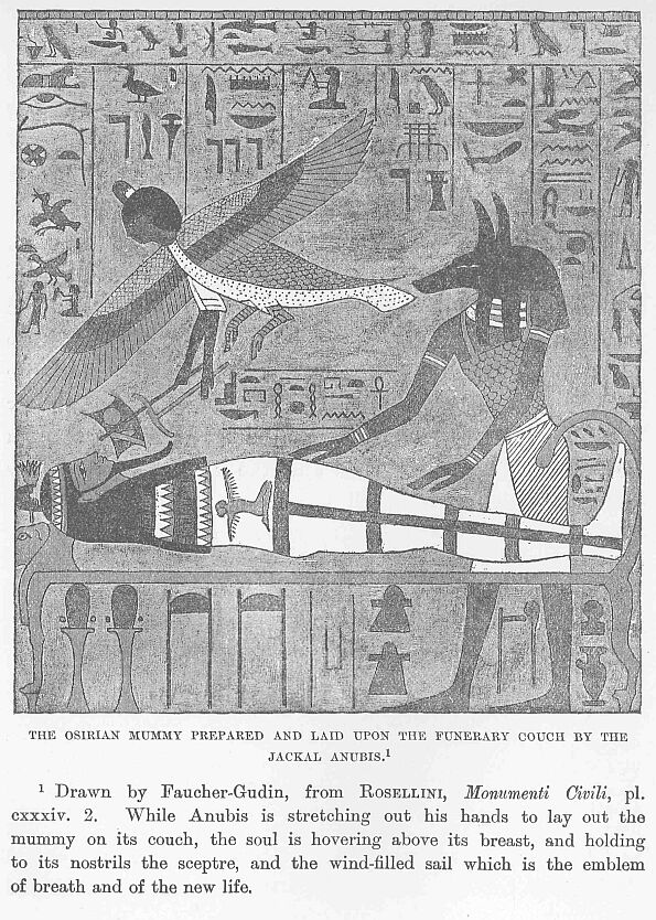 256.jpg the Osirian Mummy Prepared and Laid Upon The Funerary Couch by the Jackal Anubis.1 