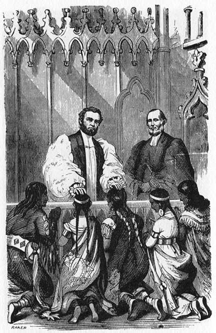 Bishop Clarkson Confirming Converted Indians in
  Nebraska and Dakota