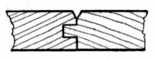 Fig. 98.—Matchboarding,
    Tongued,
    Grooved and
    Vee'd.