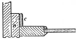 Fig. 254.—Showing Cupboard
    End Thicknessed (see B).