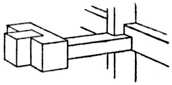 Fig. 378.—Placing the Key
    Piece to overlap end projection
    of Central Bar.