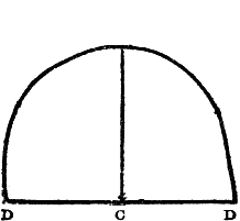 Outline of skull viewed from the front.