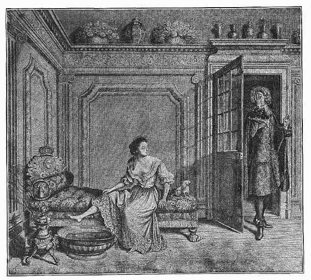 BATH-ROOM OF A LADY OF QUALITY, SOFA OF SILVER;
SEVENTEENTH CENTURY.