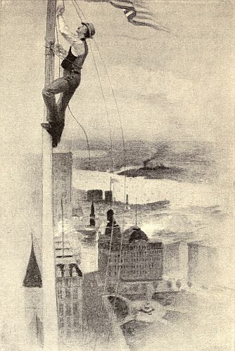 HOW THE STEEPLE-CLIMBER GOES UP A FLAGPOLE.