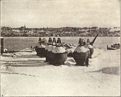 RIVER-BUOYS ON THE BANK FOR THE WINTER.