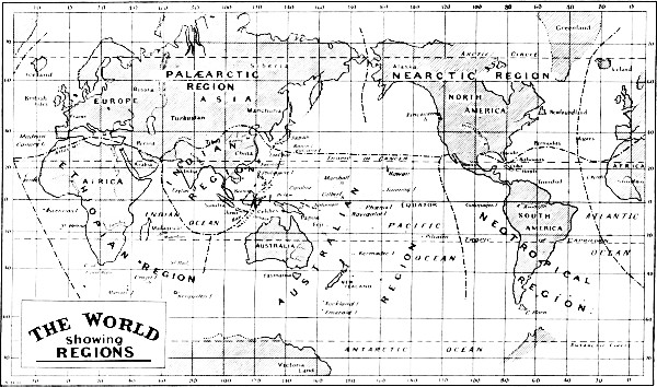 THE WORLD Showing REGIONS - click to enlarge