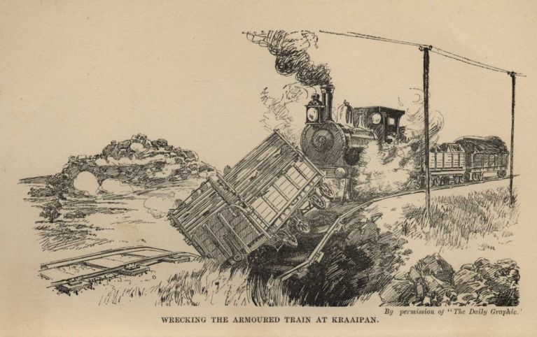 WRECKING THE ARMOURED TRAIN AT KRAAIPAN.