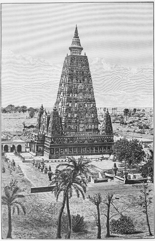 ANCIENT BUDDHIST TEMPLE AT BUDDHA-GAYĀ, AS RESTORED IN 1884.