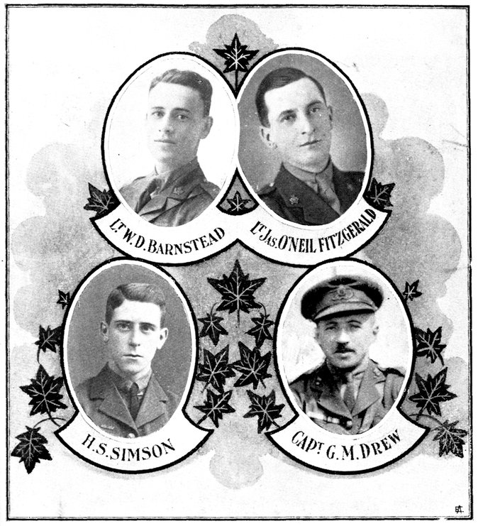 LT. W. D. BARNSTEAD LT. JAS. O’NEIL FITZGERALD H. S. SIMSON CAPT. G. M. DREW