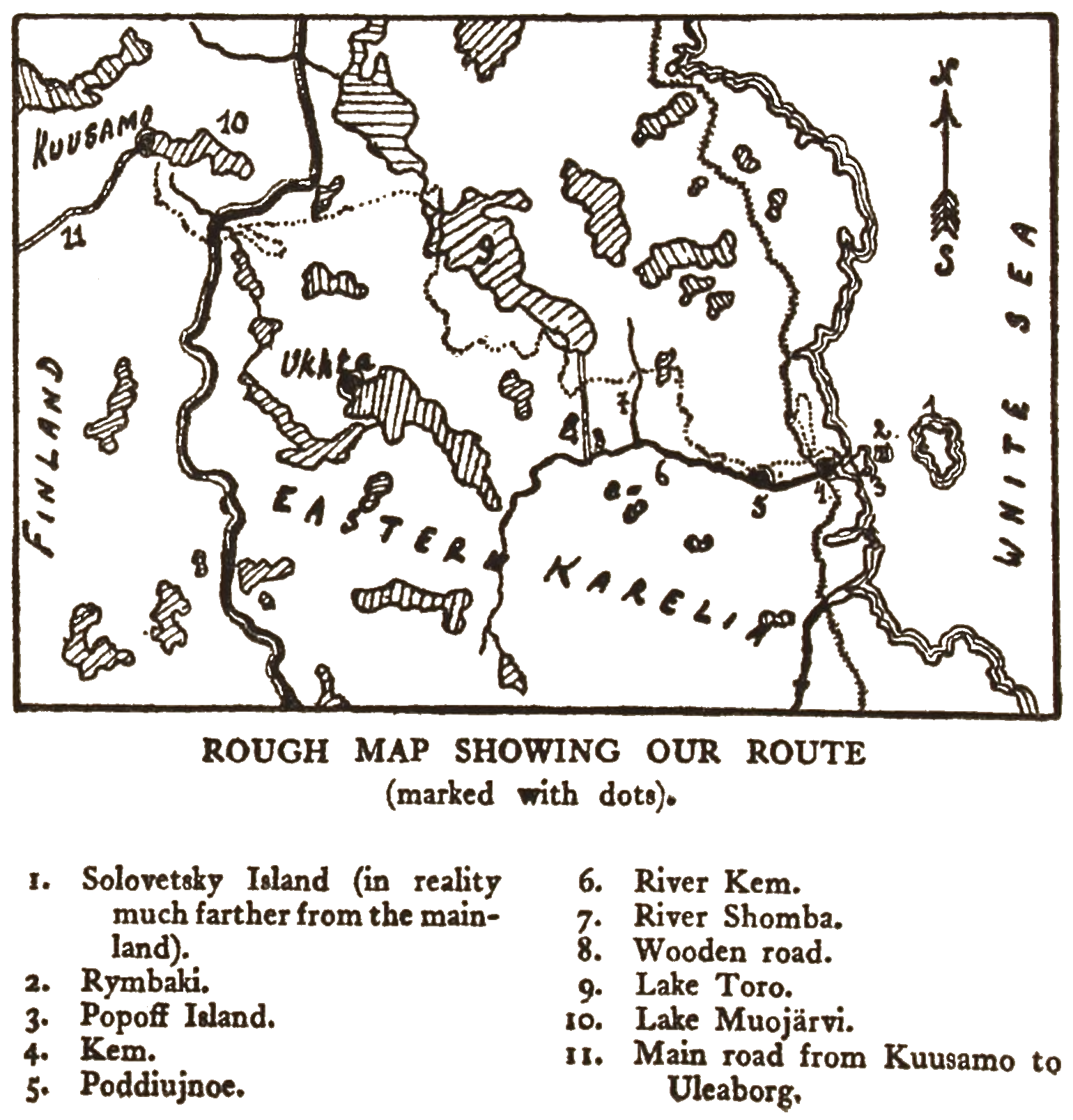 Rough Map Showing our Route