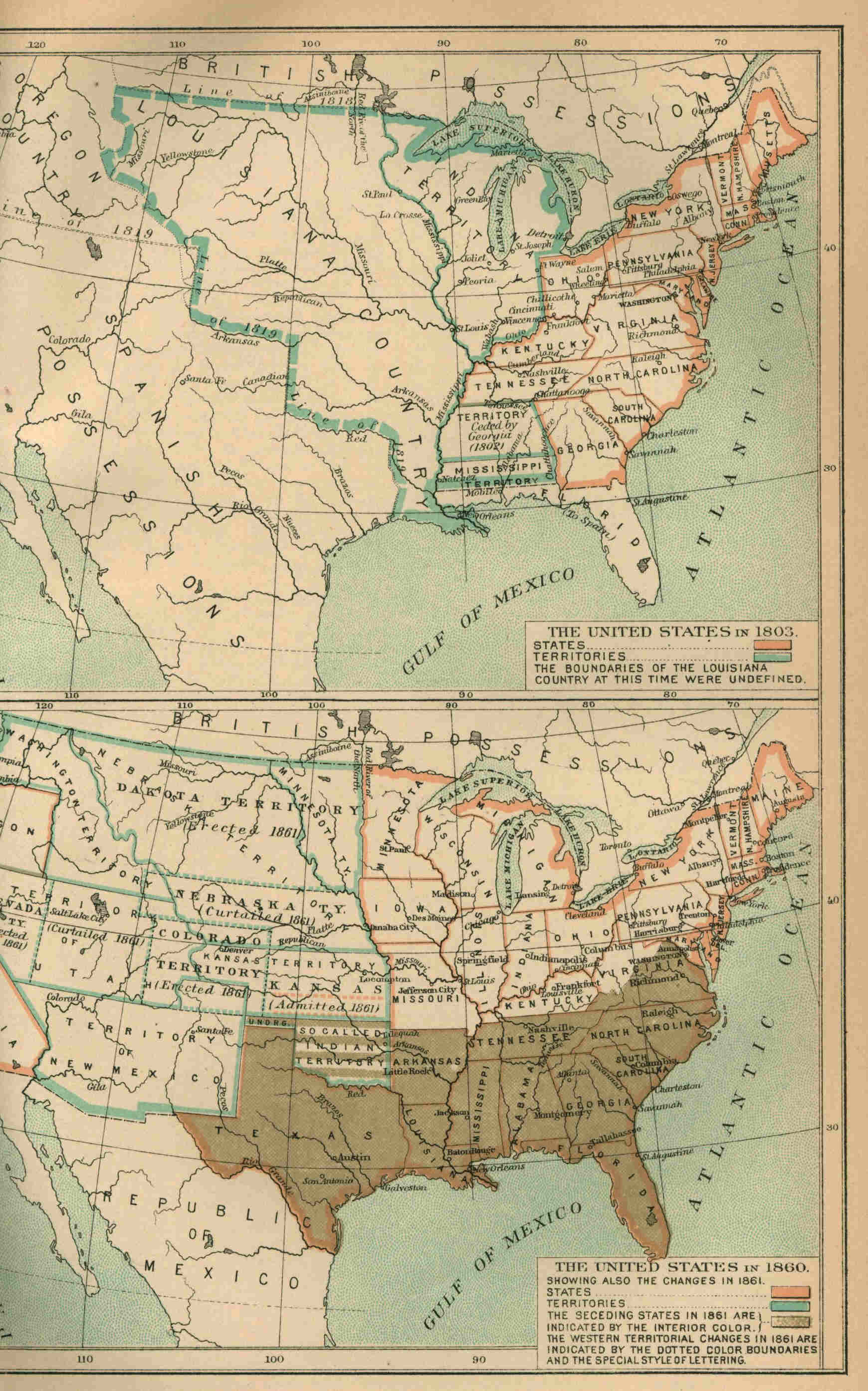 The United States in 1860.