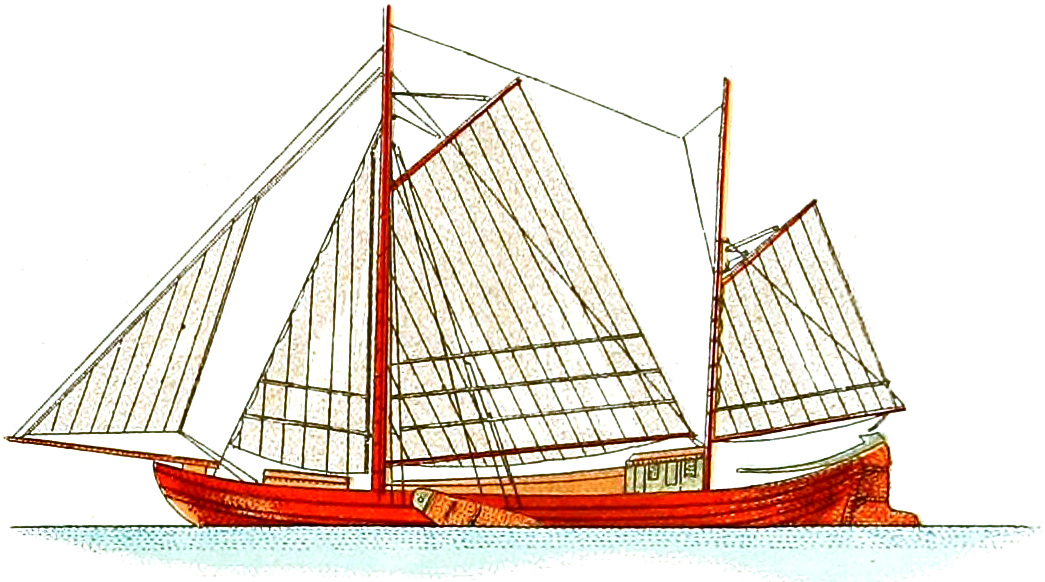 Netherlands, Besan Rig with 1½ Mast