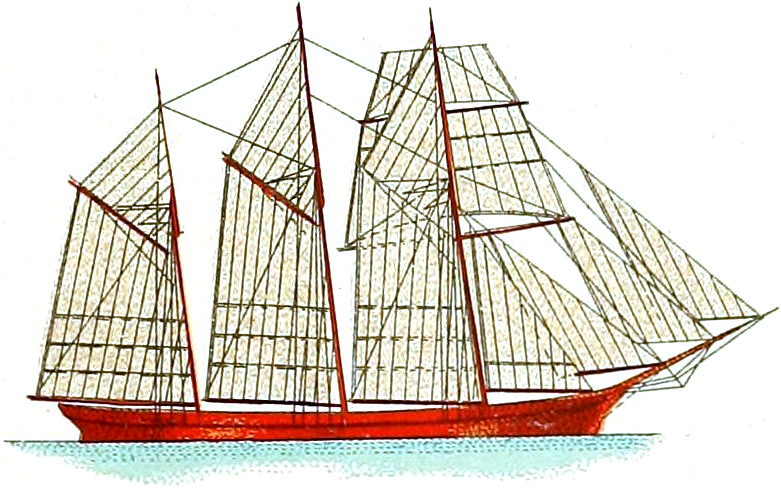 Netherlands, Three-masted Schooner